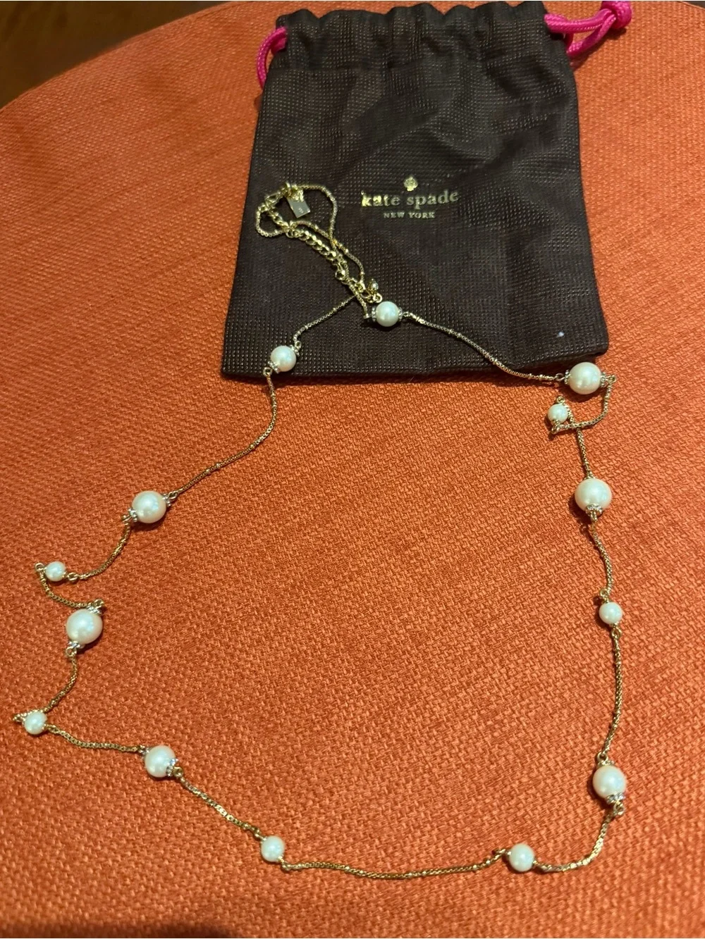 kate spade Gold-tone Necklace with White Faux Pearls
